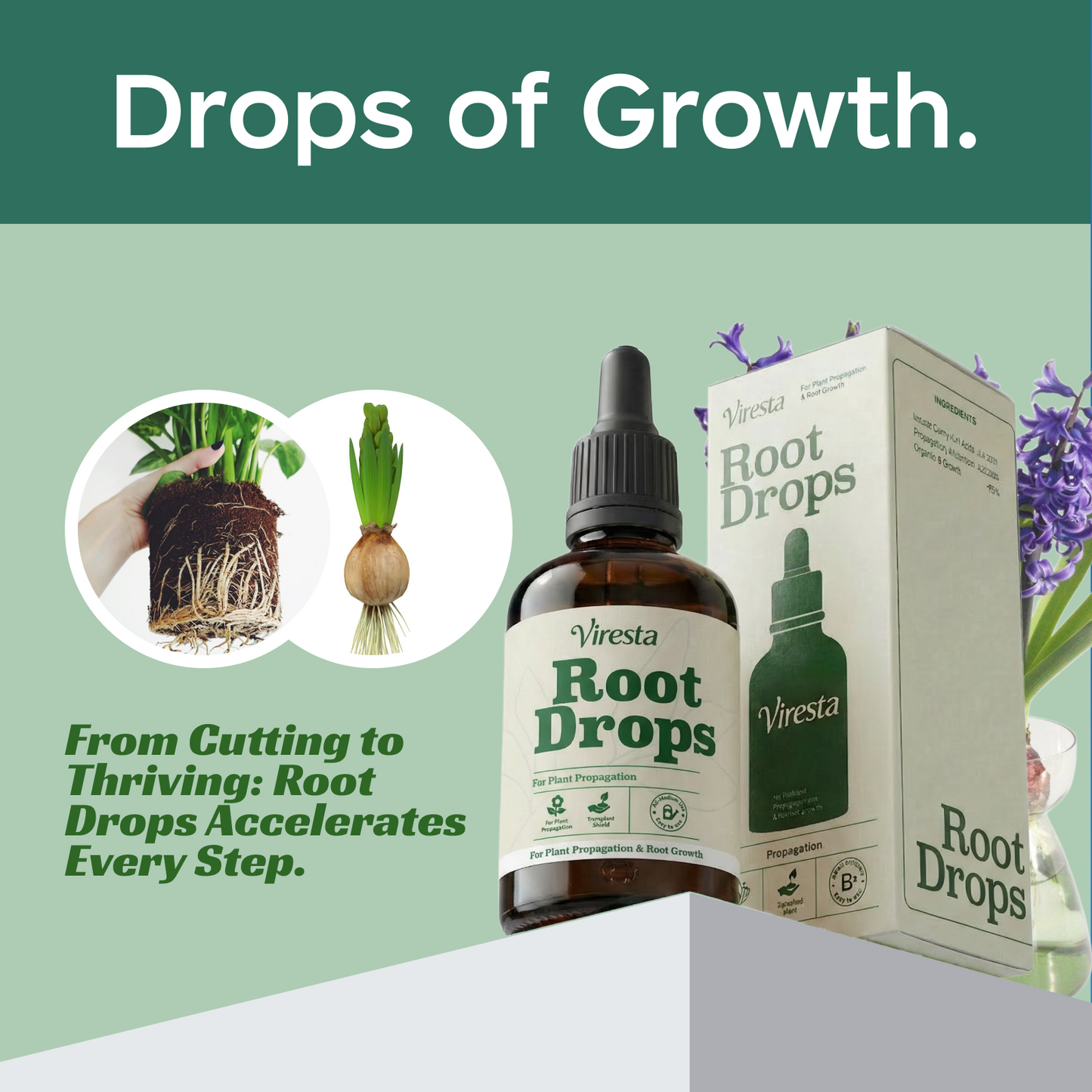 VIRESTA Advanced Root Drops - Dual-Action Hormone for Plant Cuttings & Propagation