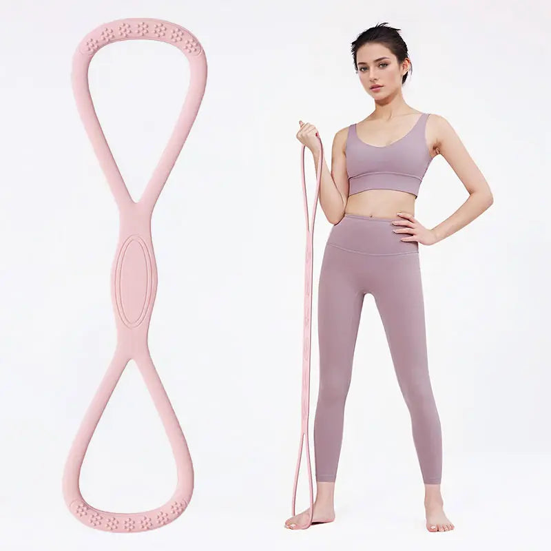 YICF Portable Figure-8 Silicone Elastic Resistance Band, Unisex Exercise Equipment for Home Gym & At Home Gym Equipment, Ideal for On-the-Go Workouts & Yoga