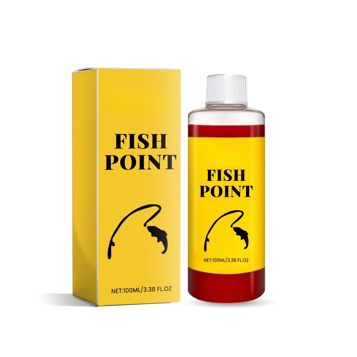 Fish Point Concentrated Fish Attractant Liquid – Fast-Acting Red Worm Bait Additive for Freshwater Fishing, Enhances Scent & Improves Bite Response (100ml)
