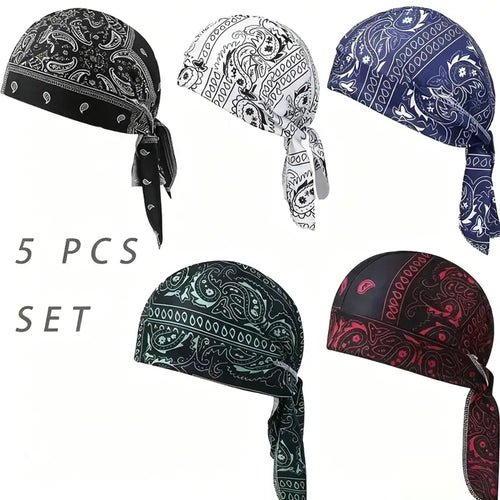 Cooling Headscarf Cap Set – Motorcycle Pirate Head Wrap, Safety Helmet Liner, Elastic Fit, Hand Washable | Outdoor Headwear for Athletes