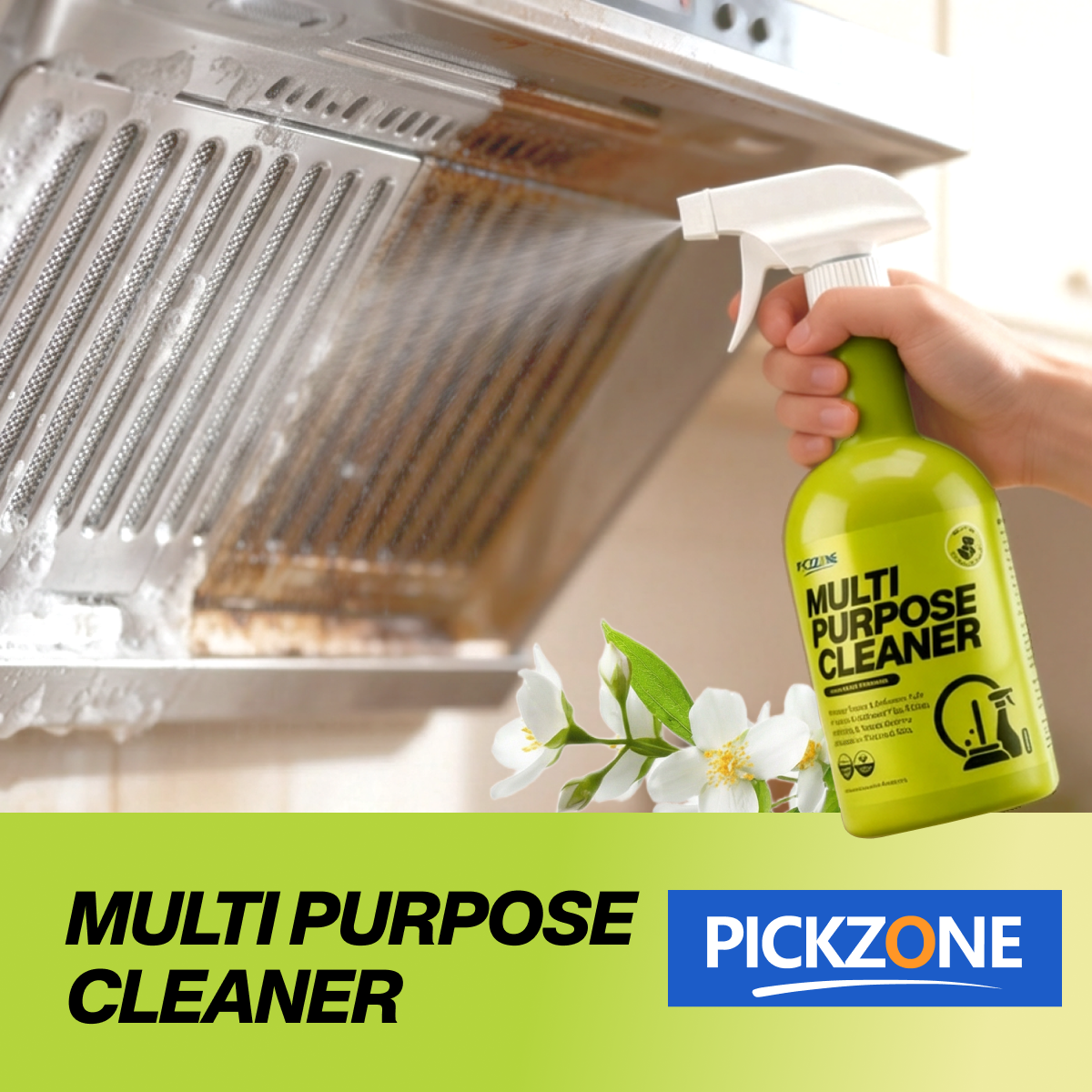 PICKZONE All Purpose Cleaner Spray - Jasmine Scented Multi-Surface Grime Remover