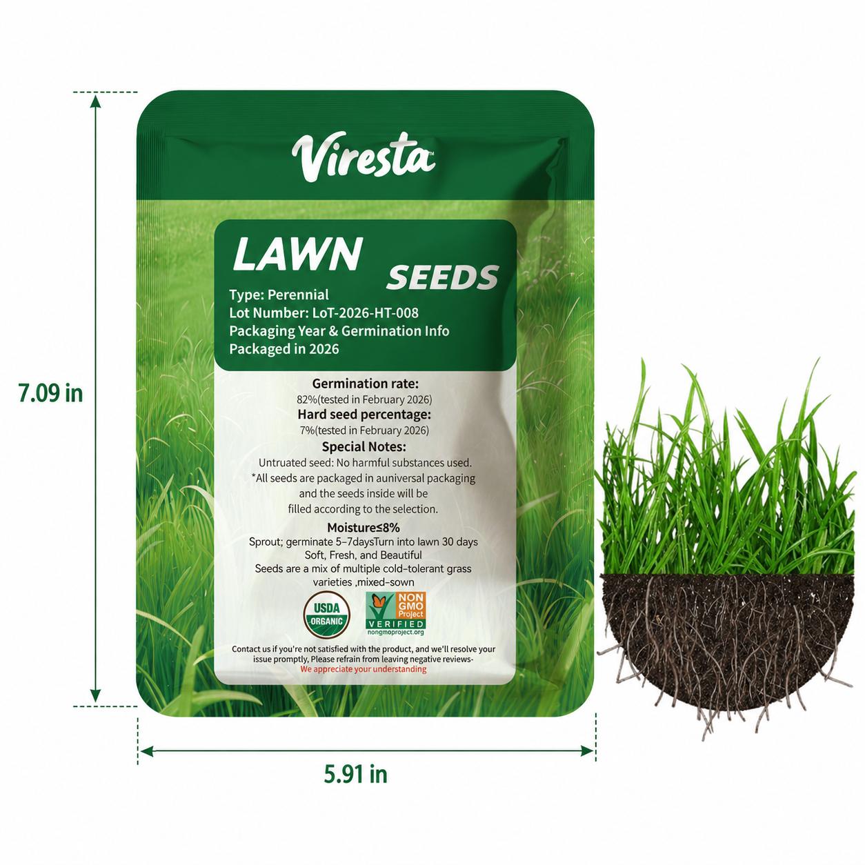 Premium Sun & Shade Lawn Grass Seed - High Germination Precision Mix