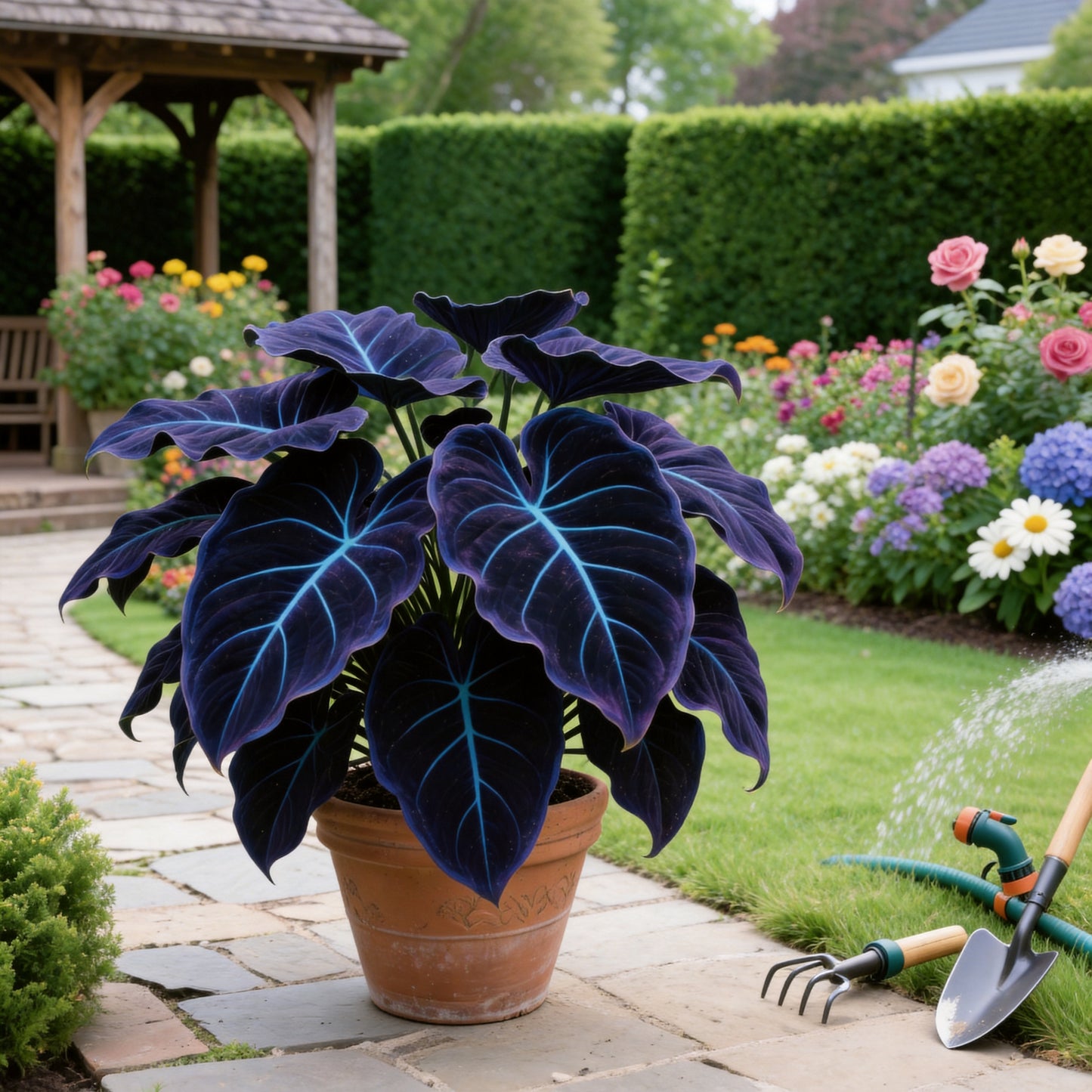 Rare Midnight Black-Purple Hosta Seeds - Premium Ornamental Perennial 200pcs