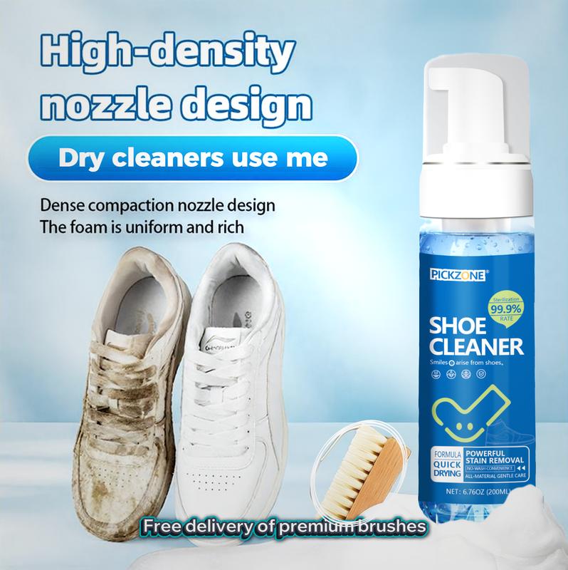 PICKZONE Premium Shoe Cleaner Foam Kit - Safe for Leather, Suede & Nubuck (6.76 oz)