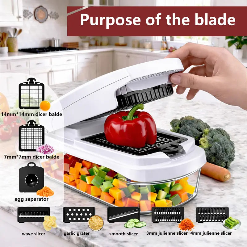 Snofrid 15-in-1 Vegetable Chopper with 8 Blades & Container