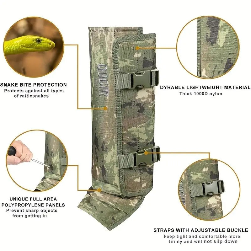 Unisex Adjustable Snake-Resistant Leg Gaiters – Abrasion-Resistant Protective Gear for Hunting & Hiking