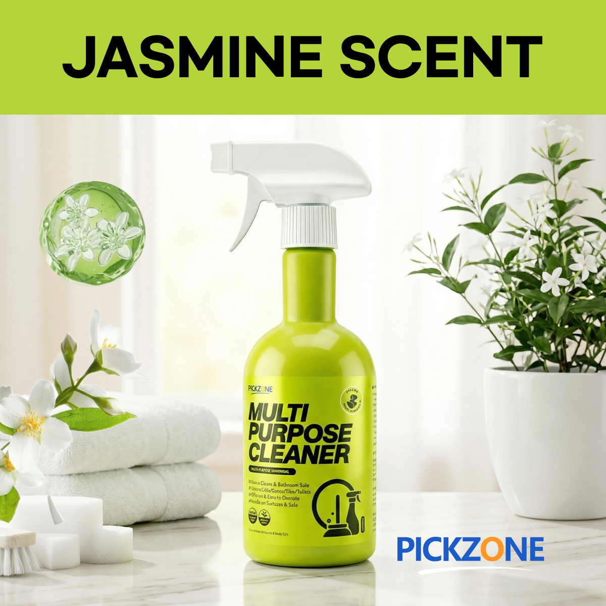PICKZONE All Purpose Cleaner Spray - Jasmine Scented Multi-Surface Grime Remover