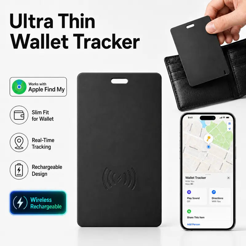 Smart Wallet Tracking Card — GPS Tracker with Find My