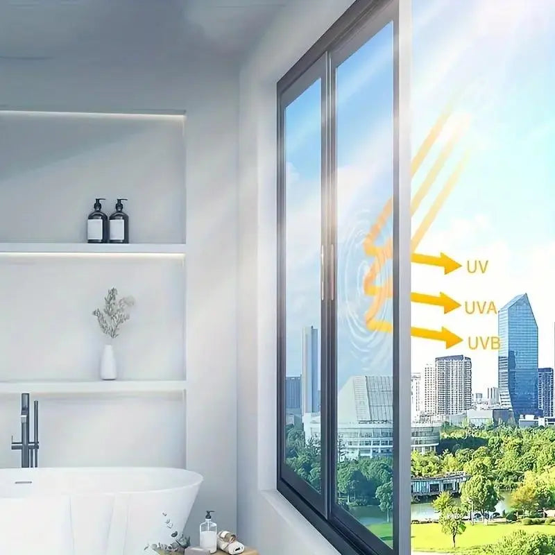 One-Way Mirror Window Film — Anti-Peeping Privacy & UV Sunshade Film for Balcony, Office & Home Glass