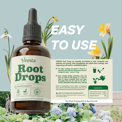 VIRESTA Advanced Root Drops - Dual-Action Hormone for Plant Cuttings & Propagation