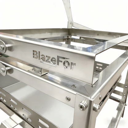 BlazeFor Stainless Steel BBQ Grill – Net & Carbon Clip Set (×2)