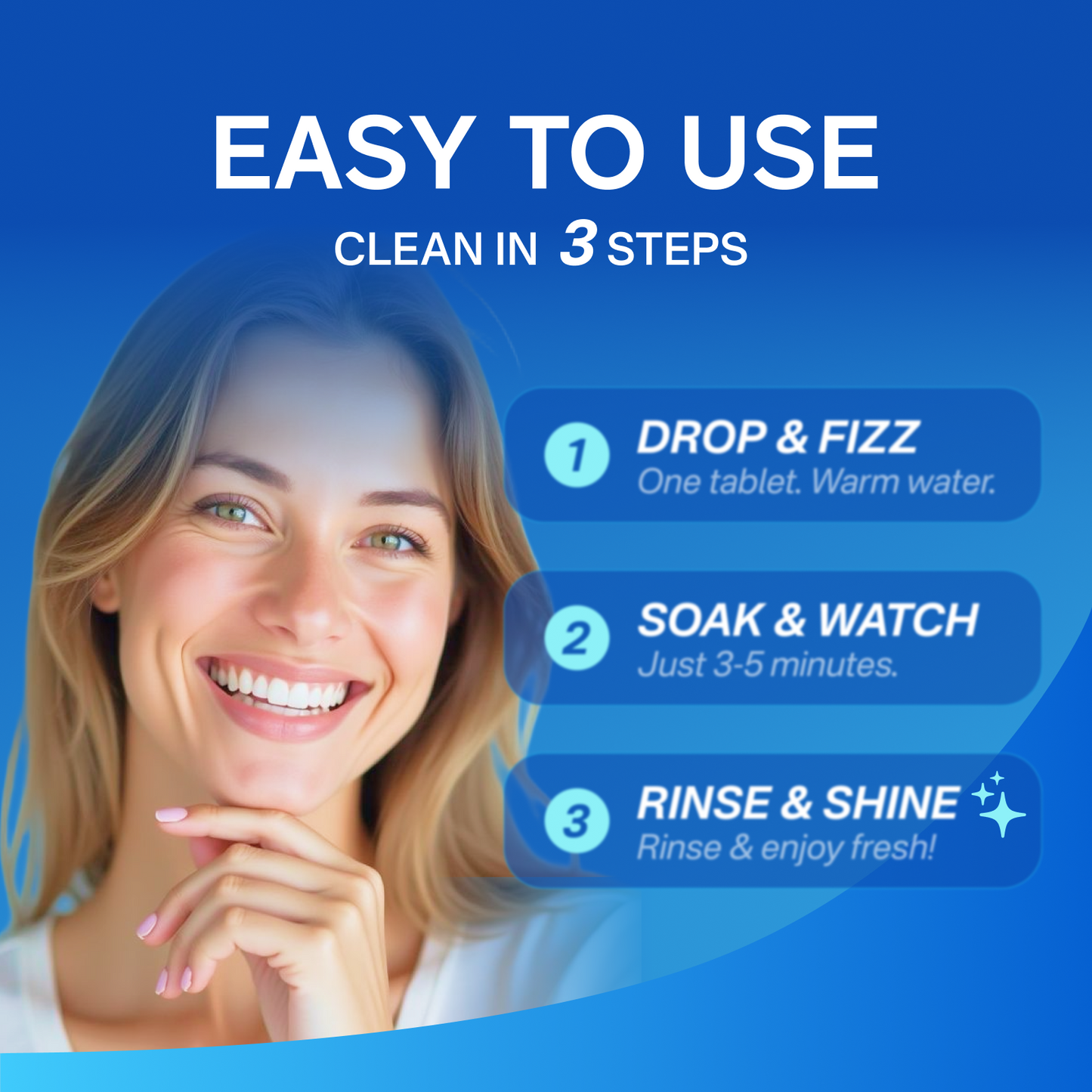 PICKZONE Extra Strength Retainer Cleaner Tablets - Advanced Stain & Odor Eliminator