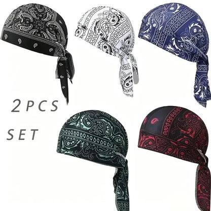 Cooling Headscarf Cap Set – Motorcycle Pirate Head Wrap, Safety Helmet Liner, Elastic Fit, Hand Washable | Outdoor Headwear for Athletes