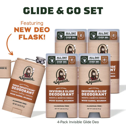 Dr. Squatch Glide & Go Set - Deodorant Flask - Gifts for Men