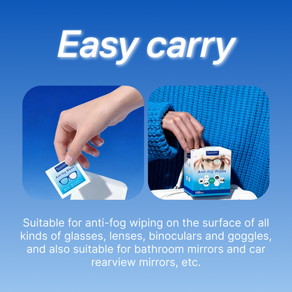 Pickzone Anti-Fog Lens Wipes - Pre-Moistened Streak-Free Cleansing Wipes for Eyeglasses & Screens