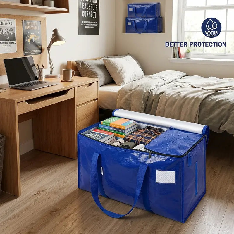 6-Pack Extra-Large Heavy-Duty Moving & Storage Bags – Waterproof with Handles & Zipper