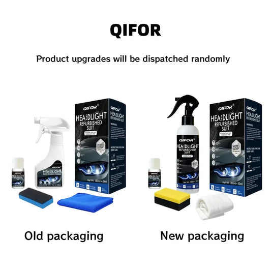 QIFOR Automotive Headlamp Restoration Fluid – Removes Oxidation & Yellowing, Crystal Coating Refurbisher for Foggy & Faded Headlights