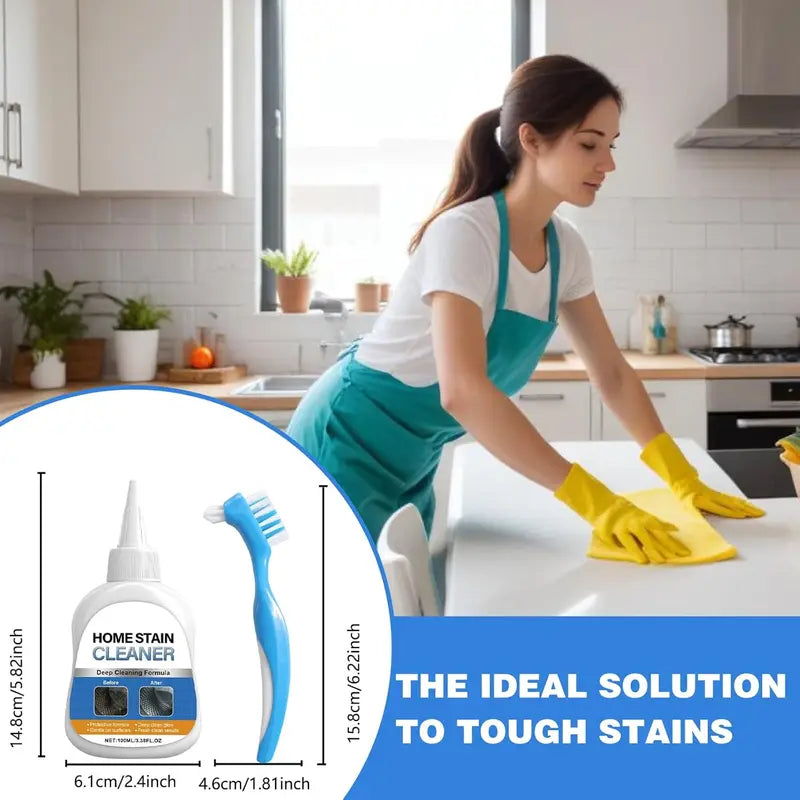 Mold Remover Gel with Scrub Brush — Heavy Duty Mildew Stain Cleaner for Washer Gasket, Shower Caulk, Tile Grout & Bathroom — 7 Fl Oz