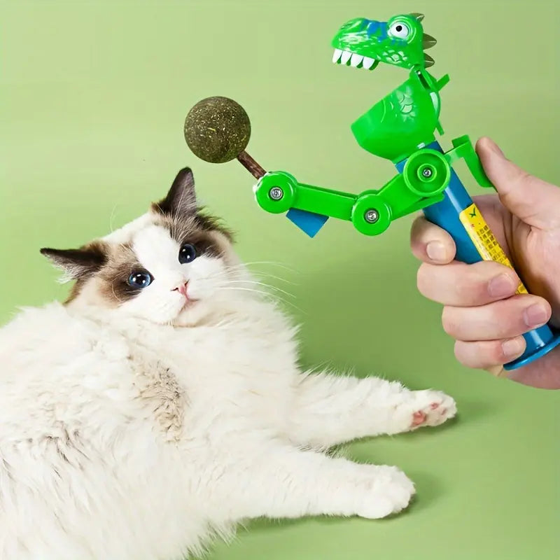 Pet Teaser Robot Lollipop Cat Toy — Creative Dinosaur Catnip Stick Teaser for Cats & Dogs