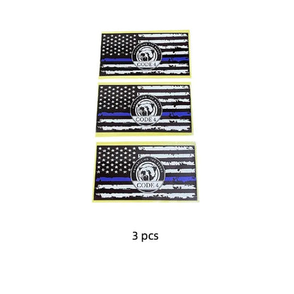 Thin Blue Line Code 4 Sticker - Show Police Support! Waterproof 3D Decal for Car, Laptop, Helmet | Back the Blue Cop Gift