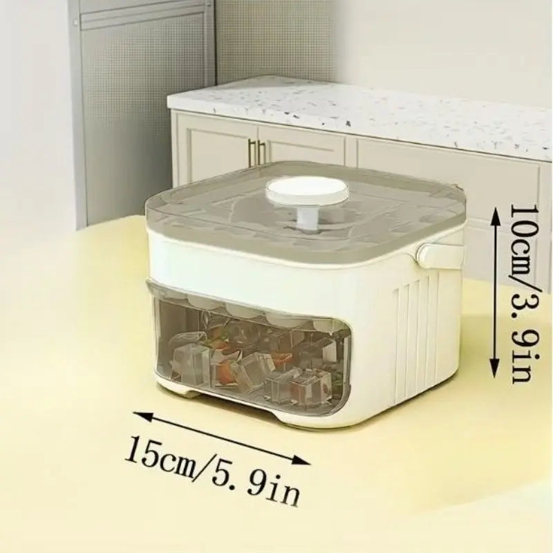 Press Type Ice Cube Mold, Large Capacity Ice Storage Box with Lid, Multi-Layer Ice Tray Container, Integrated Ice Making for Home