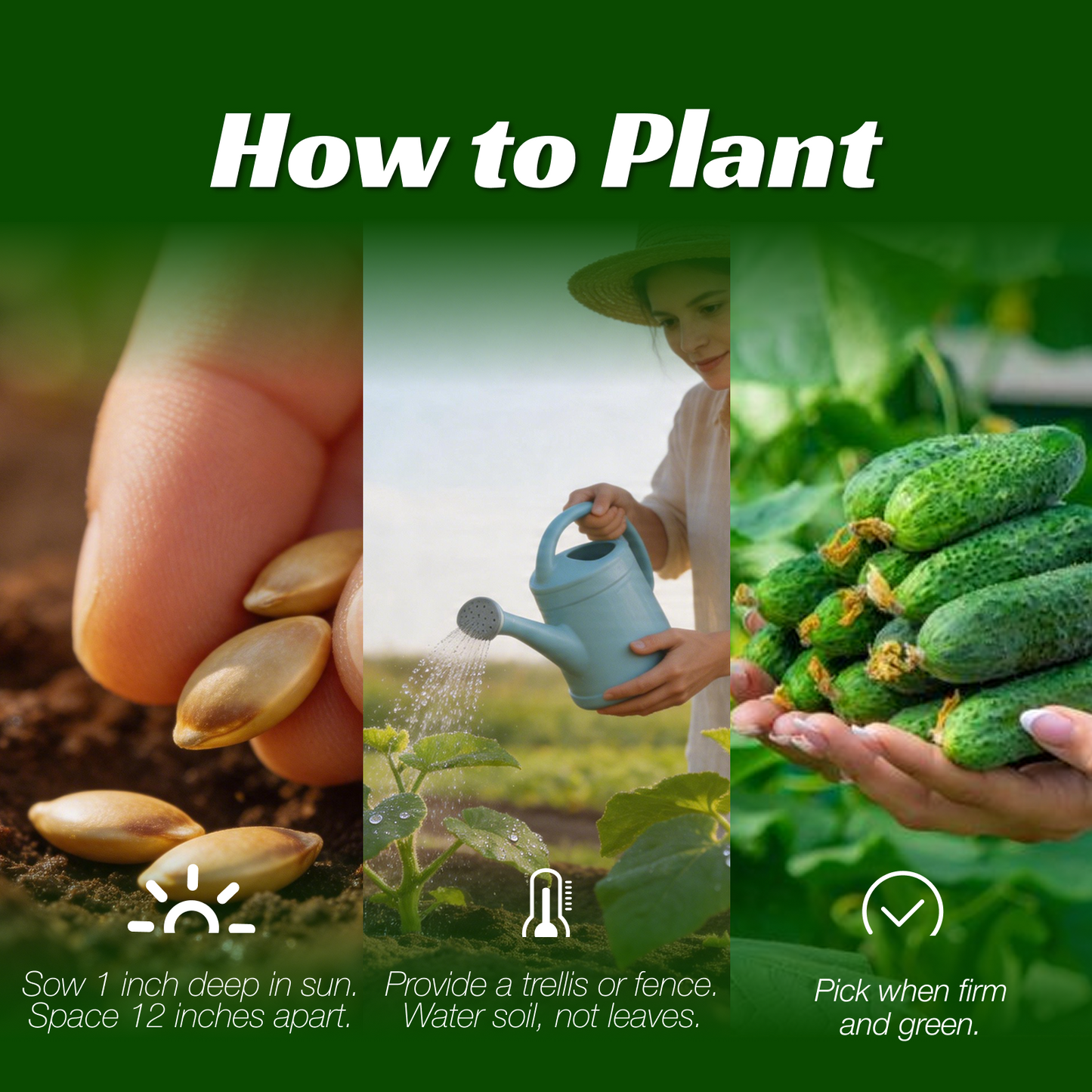80+Mini Crisp Mini Cucumber Seeds - High-Yield Backyard Vegetable Formula