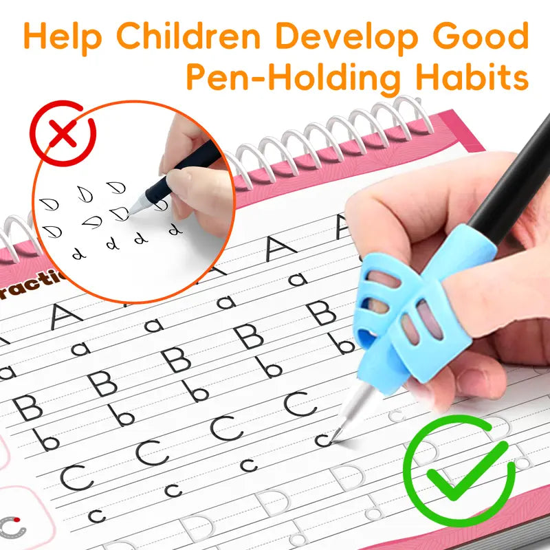 TIMETOME Reusable Grooved Handwriting Workbook for Kids – 6-Book Set
